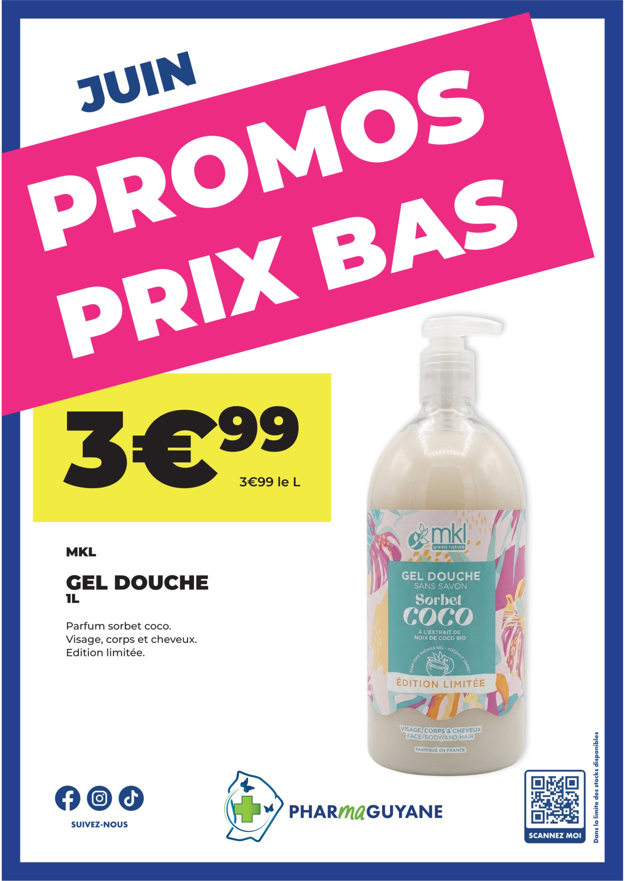 MKL Gel douche 1L Parfum Sorbet Coco