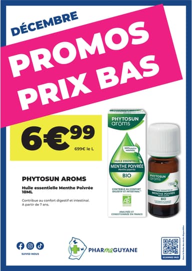 PHYTOSUN AROMS Huile essentielle de menthe poivrée 10ML