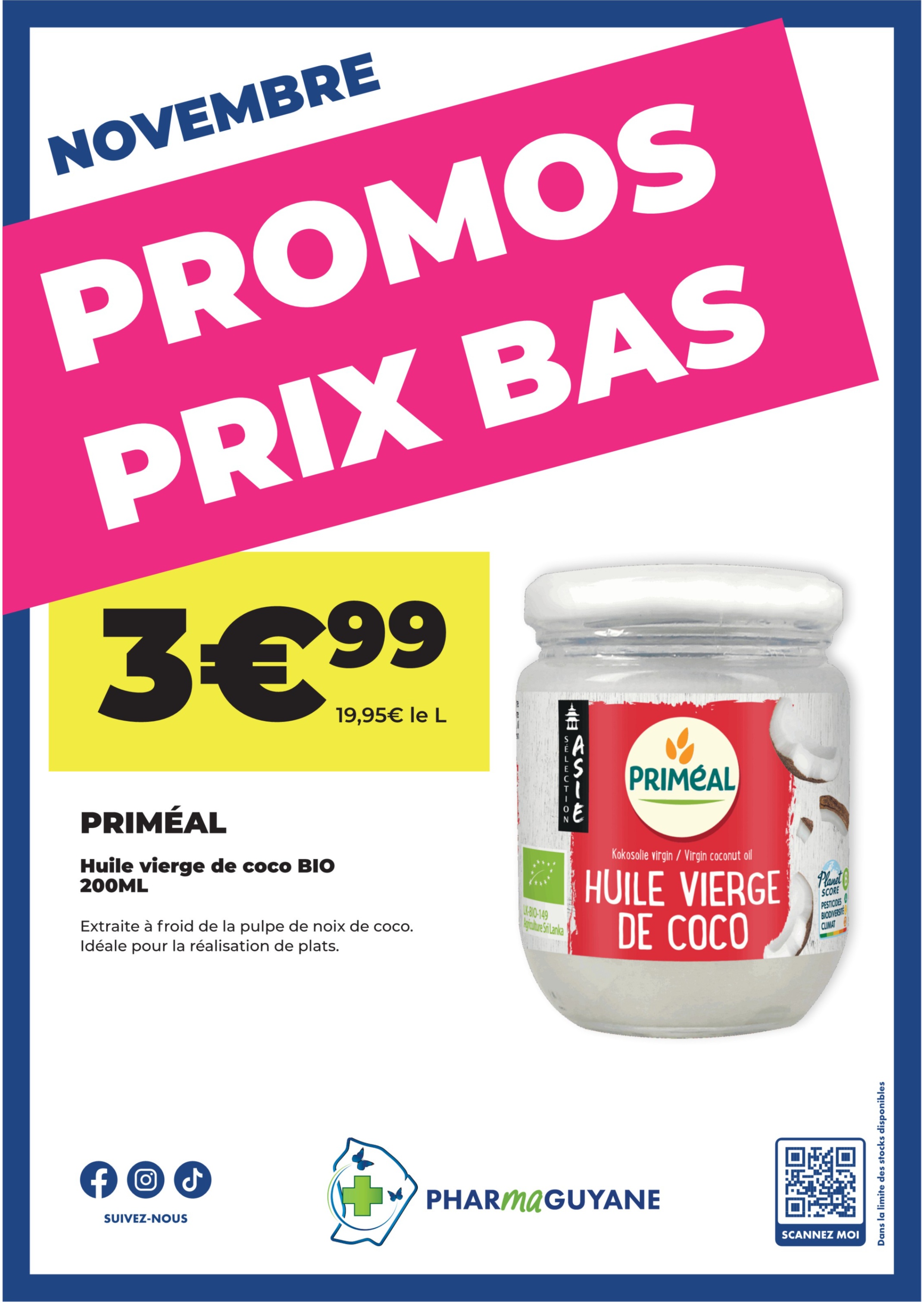 PRIMÉAL Huile vierge de coco BIO 200ML