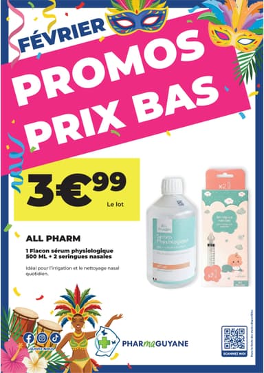 ALL PHARM 1 Flacon sérum physiologique 500ML + 2 seringues nasales