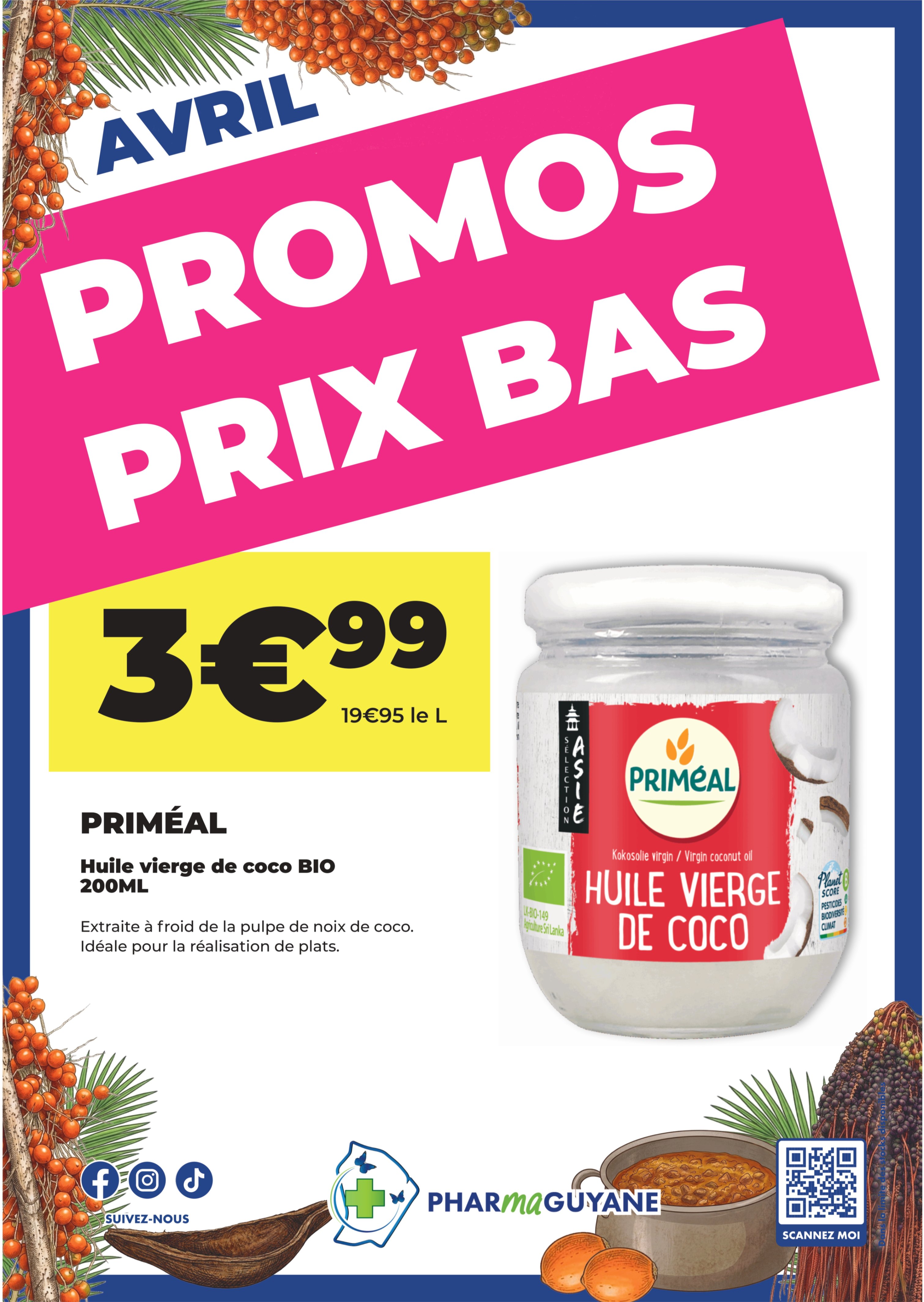 PRIMÉAL Huile vierge de coco BIO 200ML